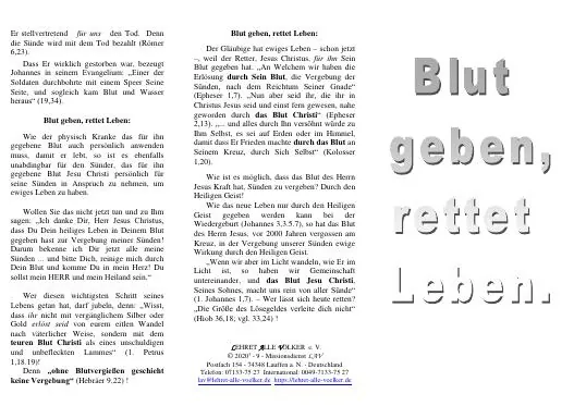 Titelbild: Blut geben - Tr 09.3