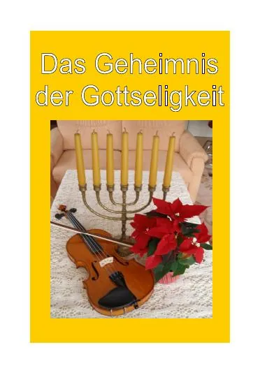 Titelbild: Das Geheimnis der Gottseligkeit