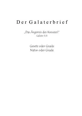 Titelbild: Der Galaterbrief II