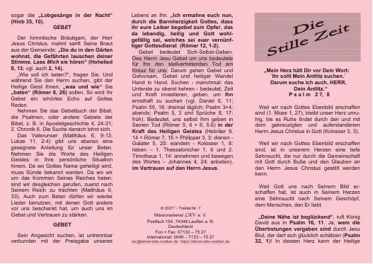 Titelbild: Die stille Zeit - Tr. 07.2