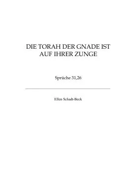 Titelbild: Die Torah der Gnade ist auf ihrer Zunge - Br