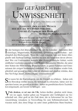 Titelbild: Eine gefaehrliche Unwissenheit-Ueber Aberglauben - IDN 119...Tr 13.6