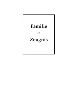 Titelbild: Familie als Zeugnis