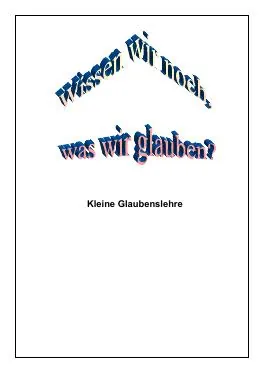Titelbild: Kleine Glaubenslehre