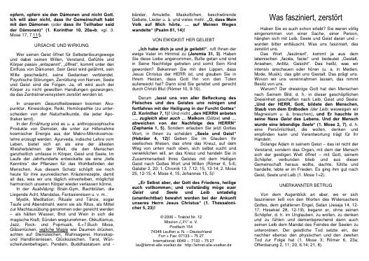 Titelbild: Was fasziniert, zerstoert. - Tr 12.1