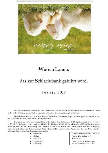 Titelbild: Wie ein Lamm - OSTER-Karte 10.2