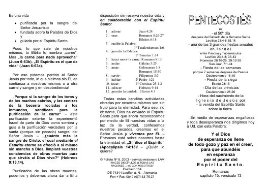 Titelbild: PENTECOSTES