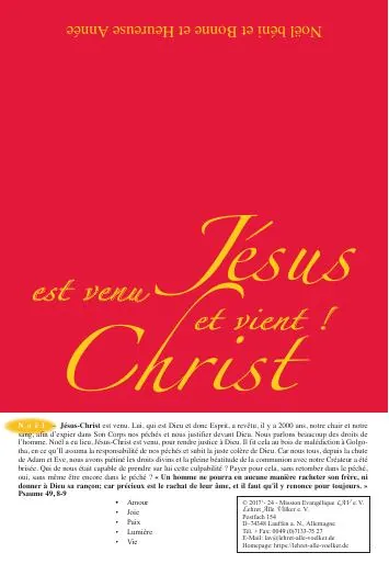 Titelbild: Jesus et venu et vient - NOEL